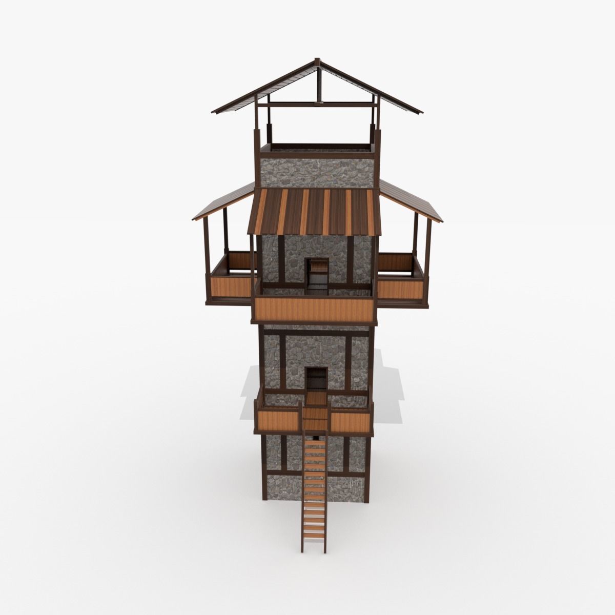 Roman Fantasy Watchtower Low-poly 3D model_8