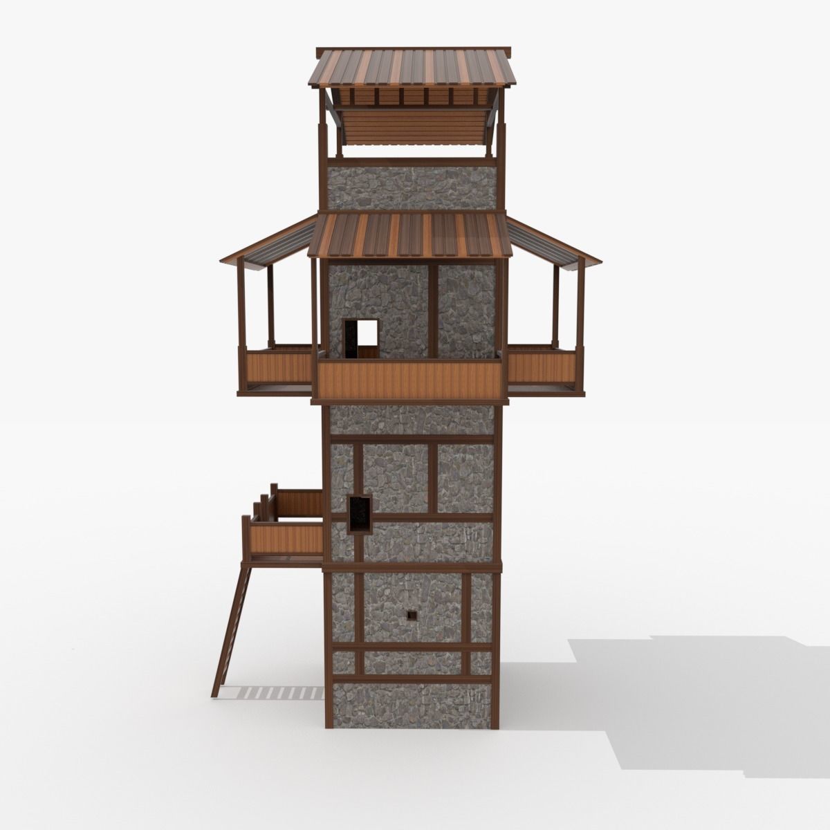 Roman Fantasy Watchtower Low-poly 3D model_3