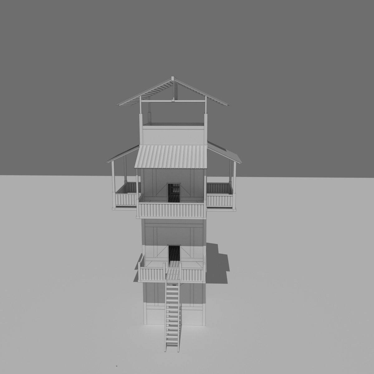 Roman Fantasy Watchtower Low-poly 3D model_9