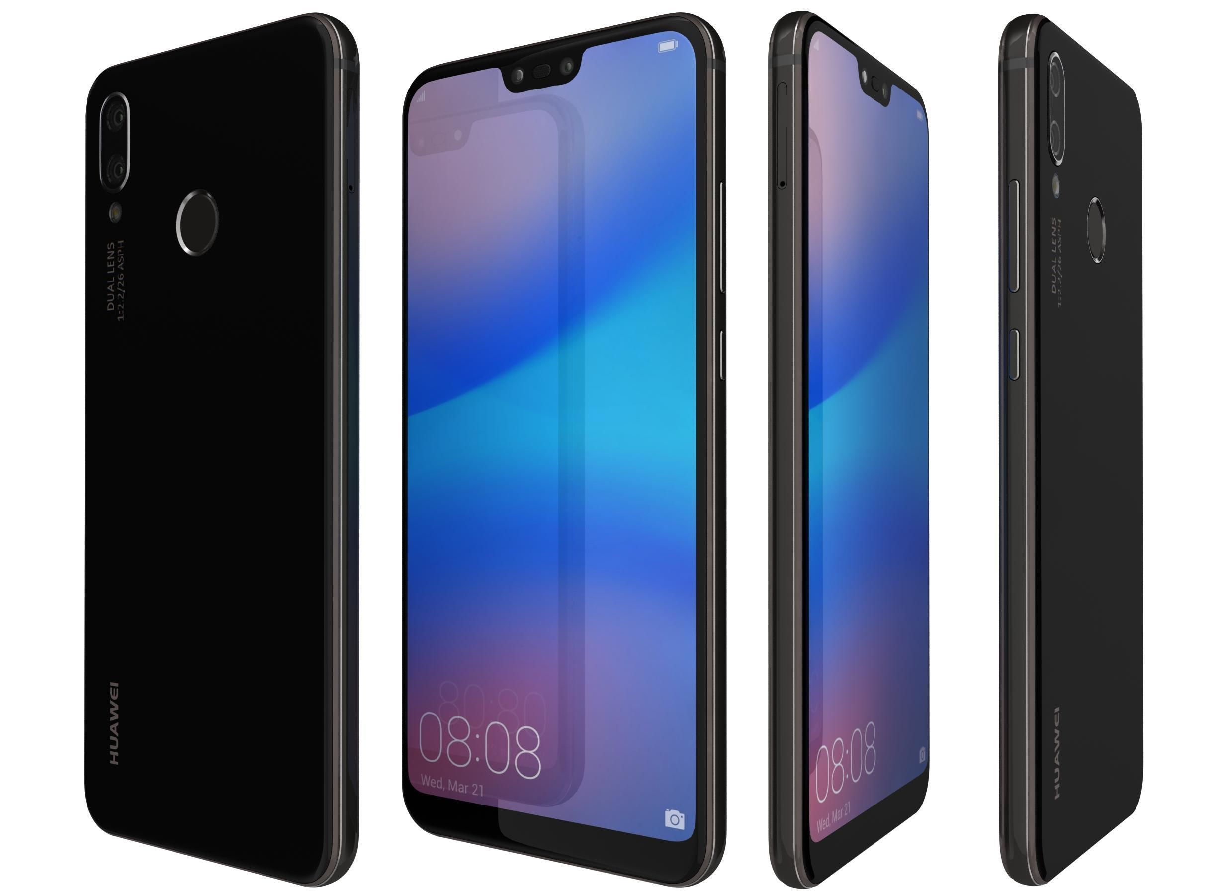 Huawei P20 Lite Midnight Black 3D model_1