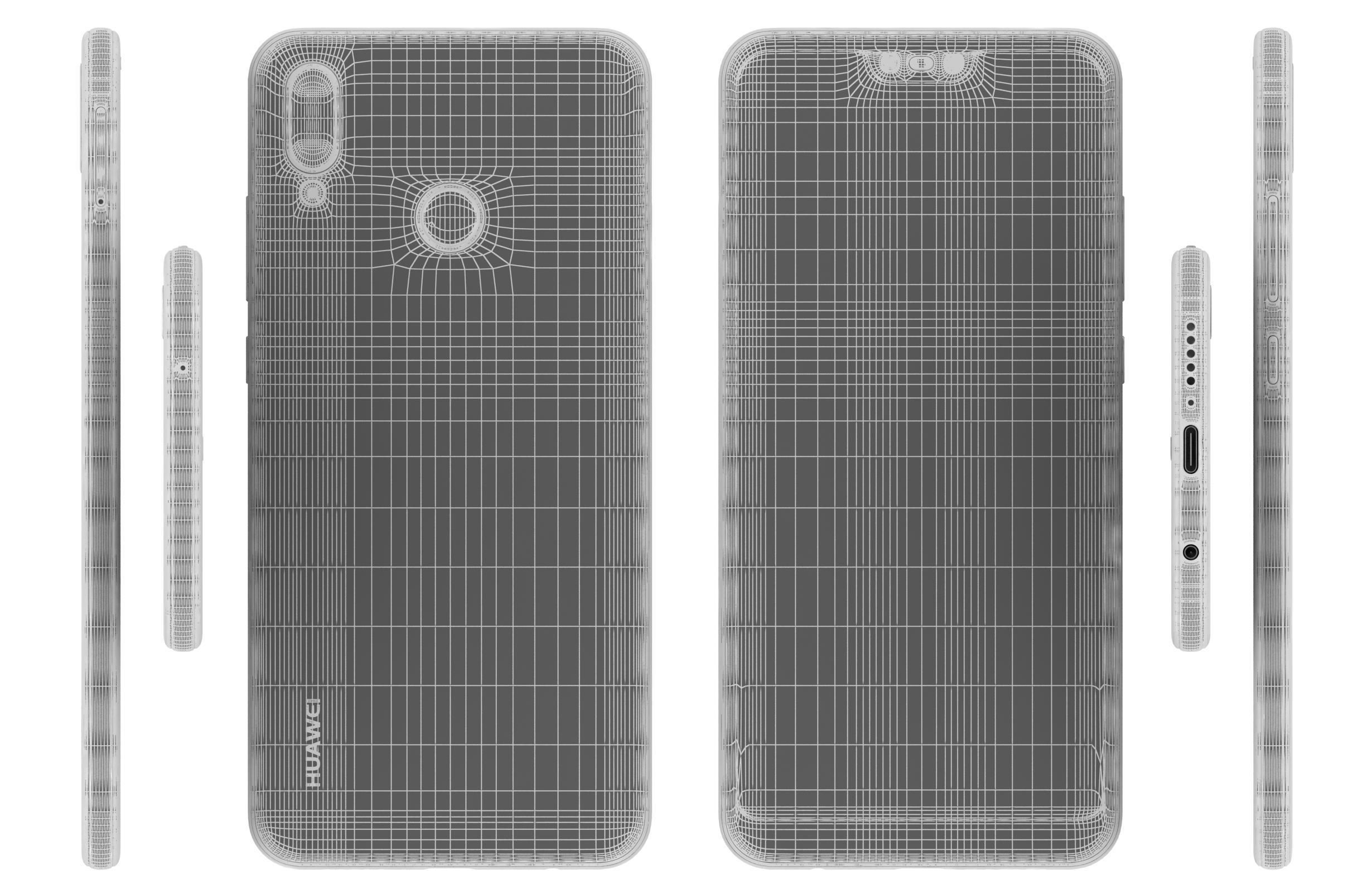 Huawei P20 Lite Midnight Black 3D model_11