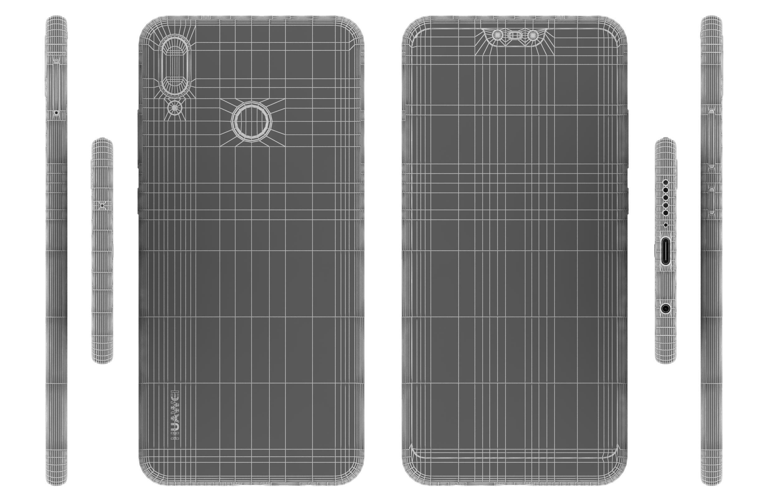 Huawei P20 Lite Midnight Black 3D model_10