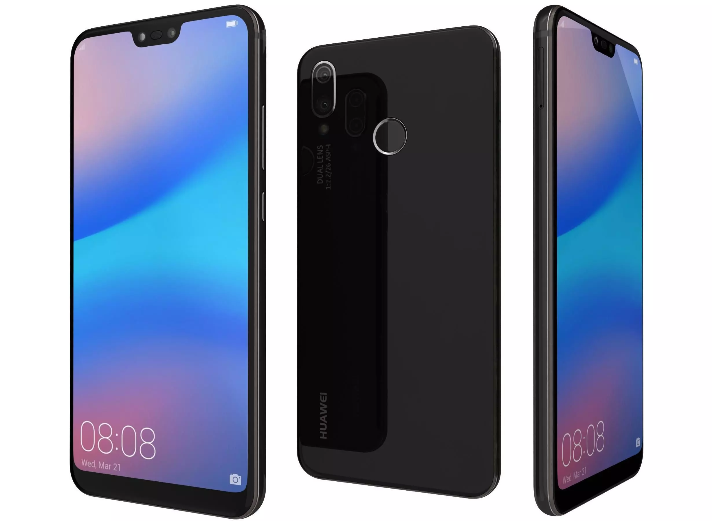 Huawei P20 Lite Midnight Black 3D model_0