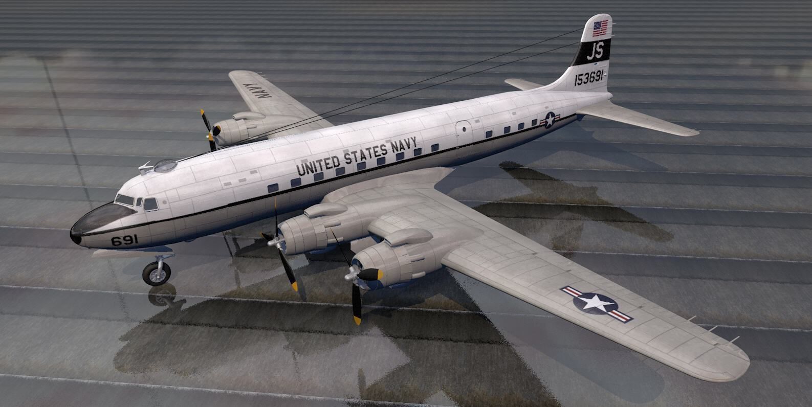 Douglas DC-6 - C-118 3D model_2