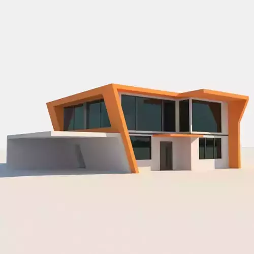 Two Storey High Tech  House Low-poly 3D model