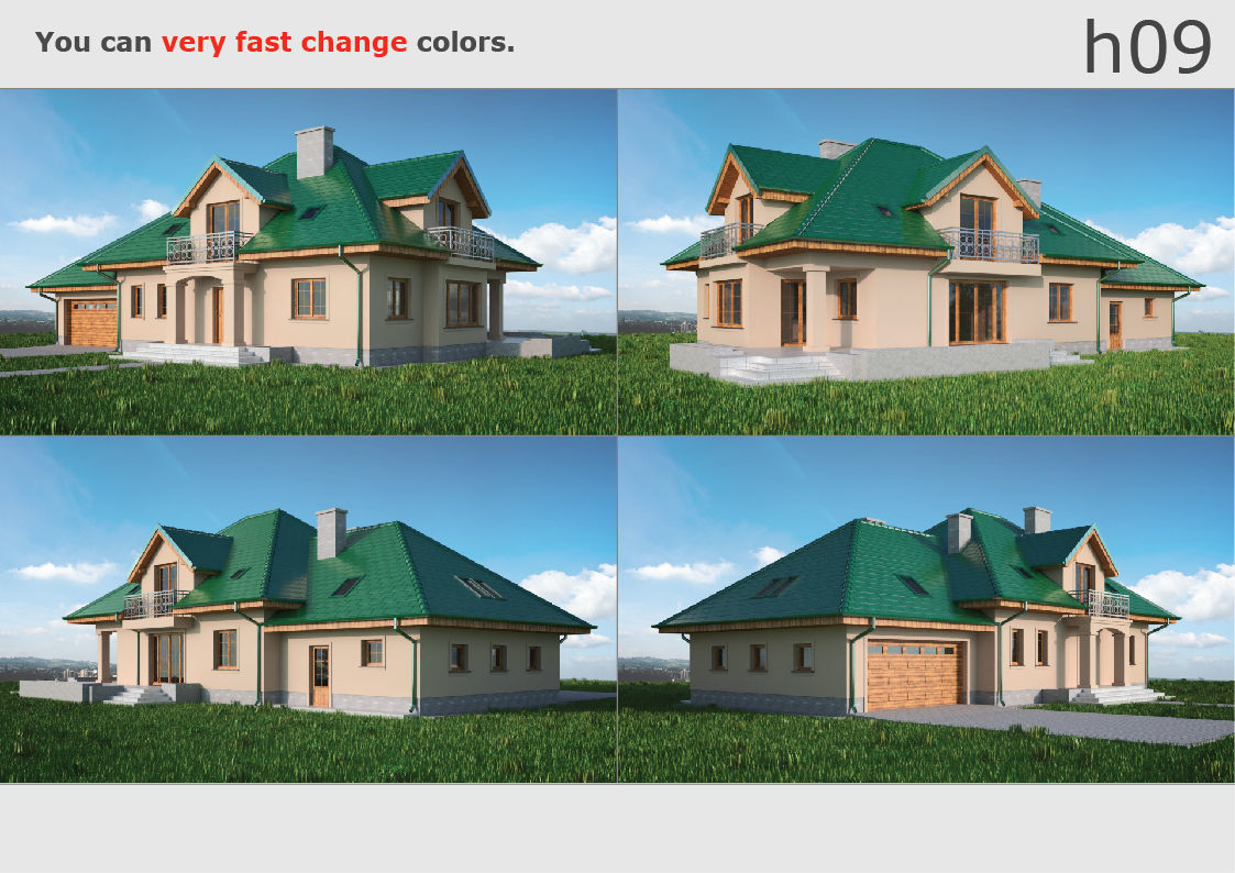 House 09C2 Low-poly 3D model_7