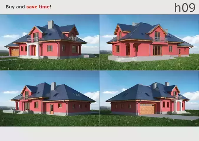 House 09C2 Low-poly 3D model