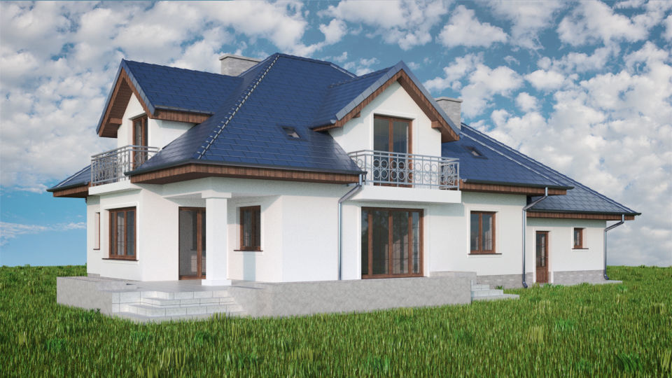 House 09C2 Low-poly 3D model_2