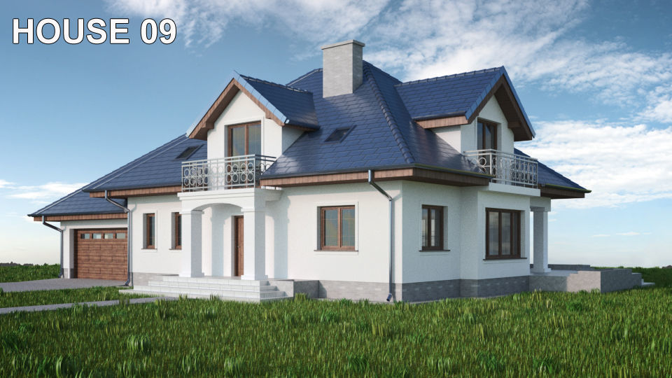 House 09C2 Low-poly 3D model_1
