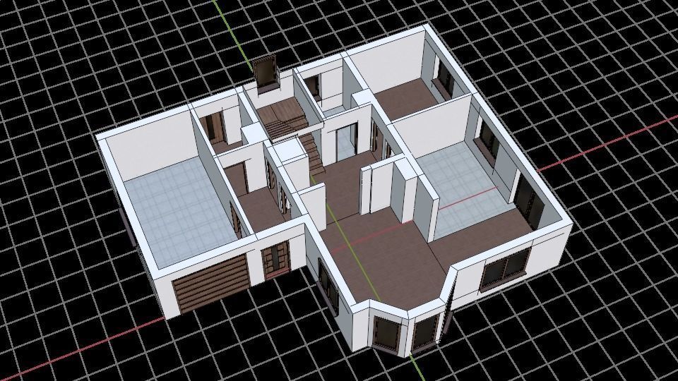 House 10C2 Low-poly 3D model_5