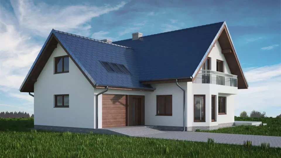 House 10C2 Low-poly 3D model_0