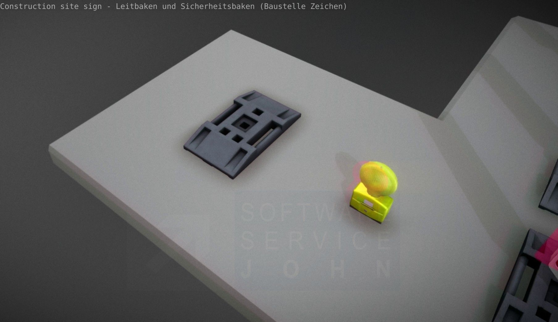 Construction Site Traffic Signs - Pack Low-poly 3D model_18