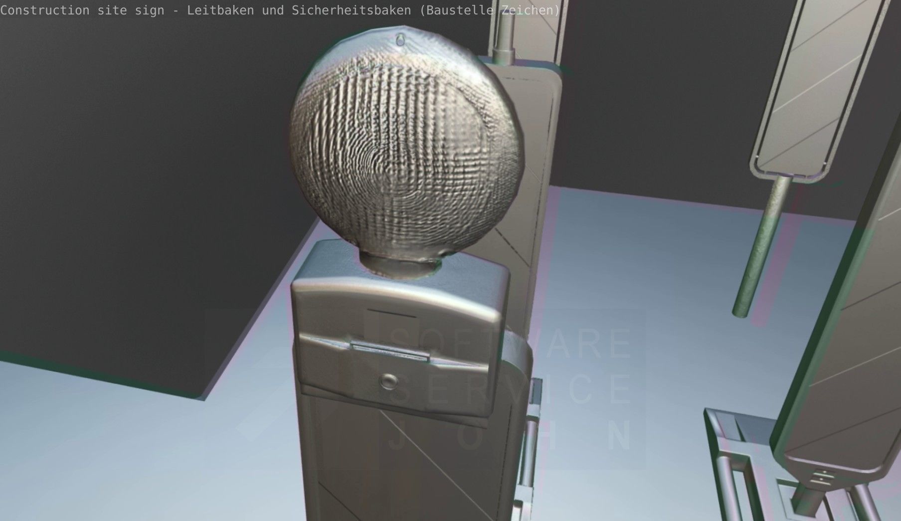 Construction Site Traffic Signs - Pack Low-poly 3D model_26