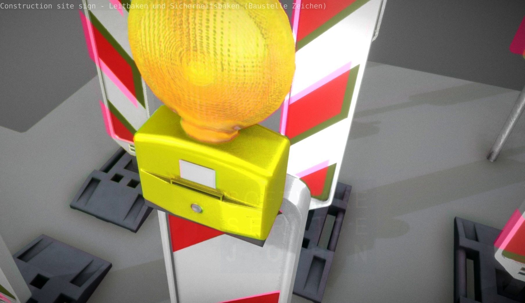 Construction Site Traffic Signs - Pack Low-poly 3D model_72