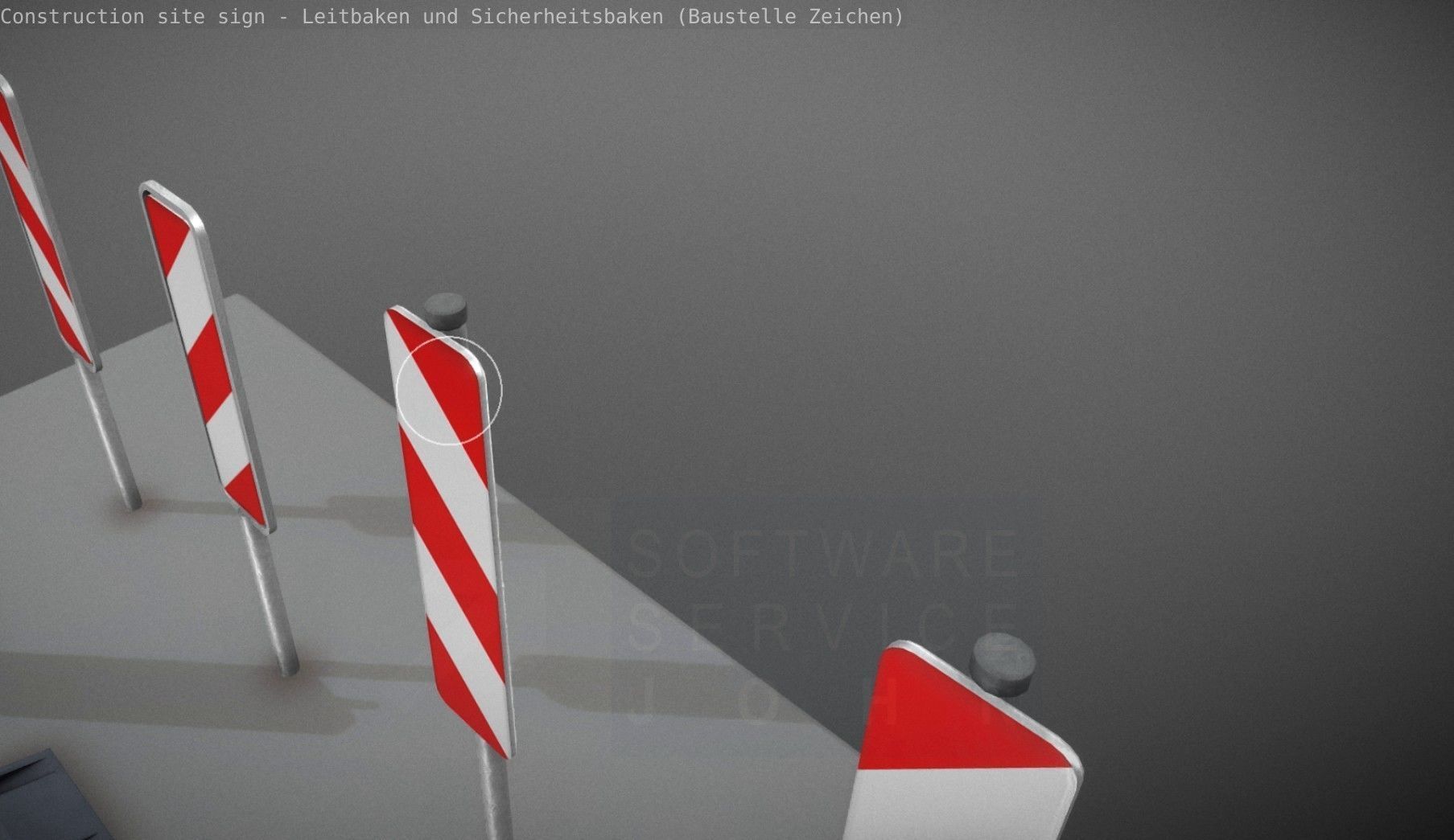 Construction Site Traffic Signs - Pack Low-poly 3D model_79