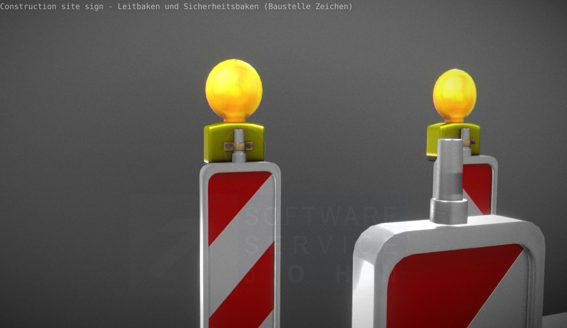 Construction Site Traffic Signs - Pack Low-poly 3D model_97