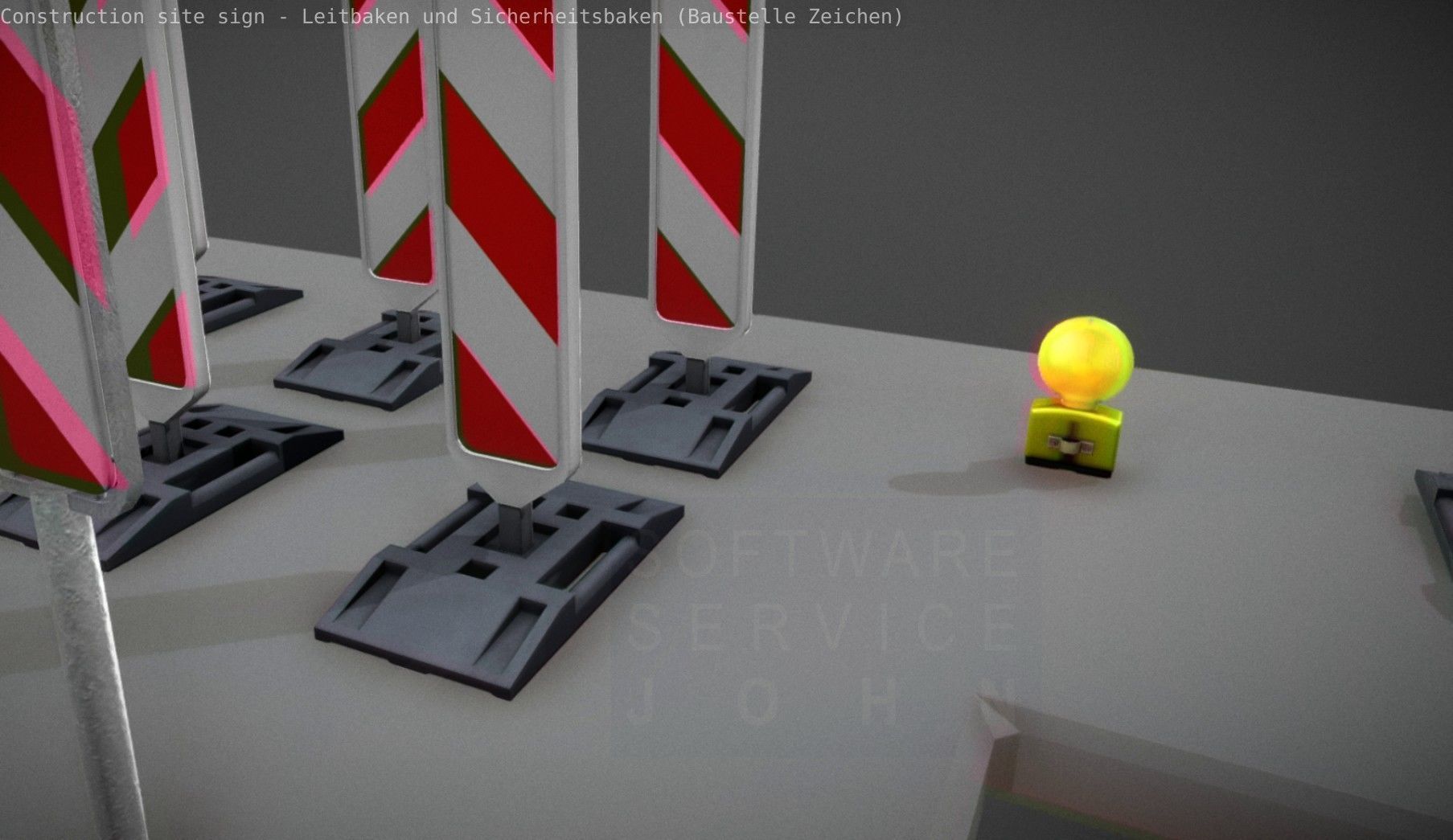 Construction Site Traffic Signs - Pack Low-poly 3D model_46