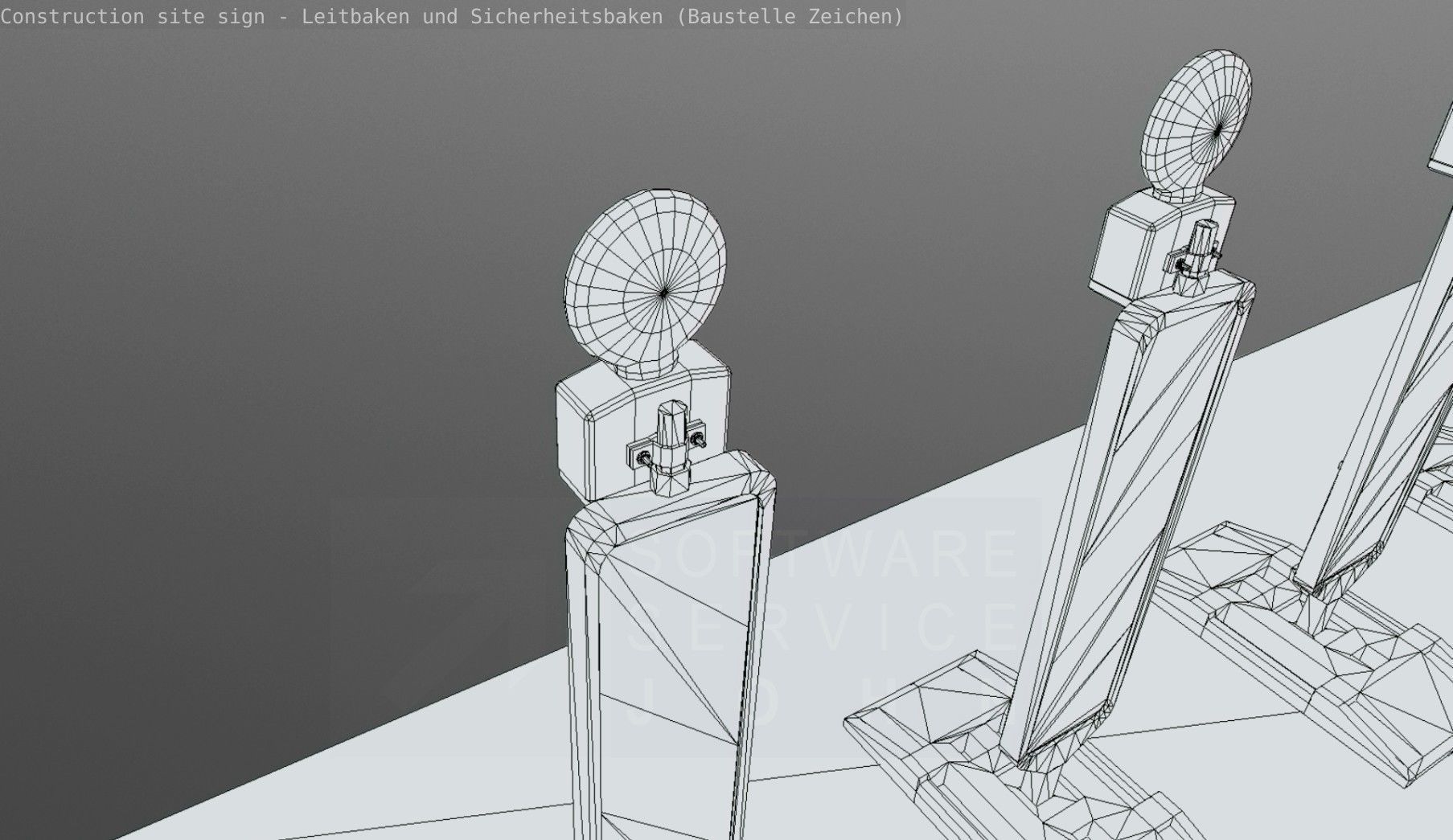 Construction Site Traffic Signs - Pack Low-poly 3D model_19