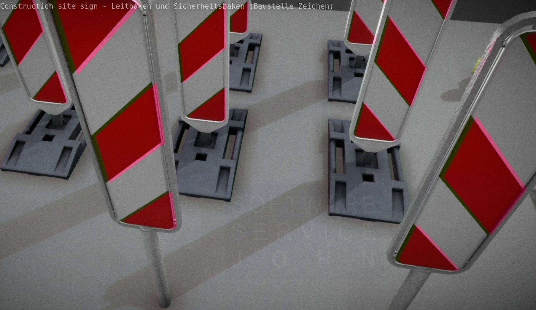 Construction Site Traffic Signs - Pack Low-poly 3D model_99