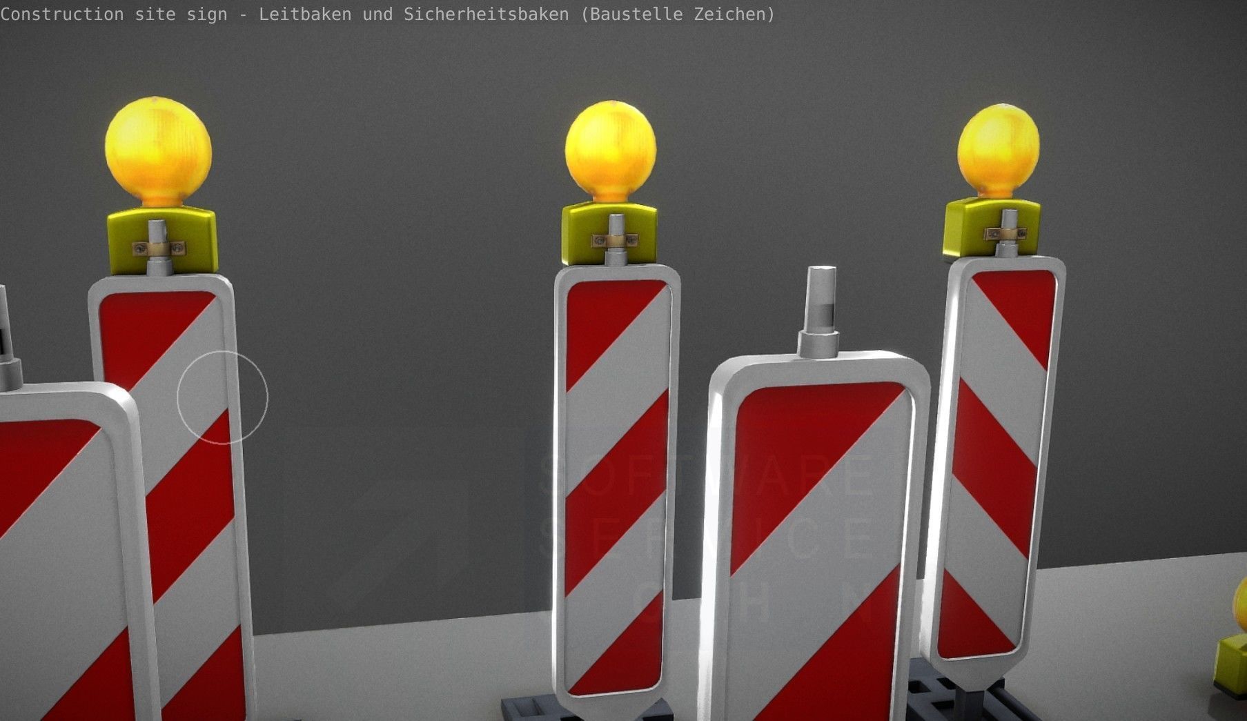 Construction Site Traffic Signs - Pack Low-poly 3D model_67