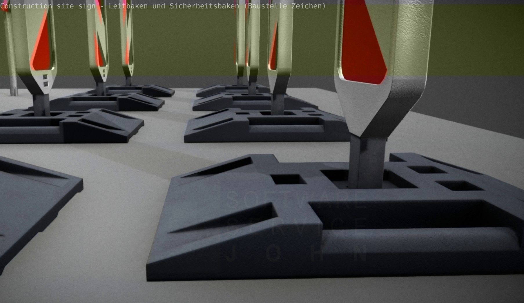 Construction Site Traffic Signs - Pack Low-poly 3D model_23