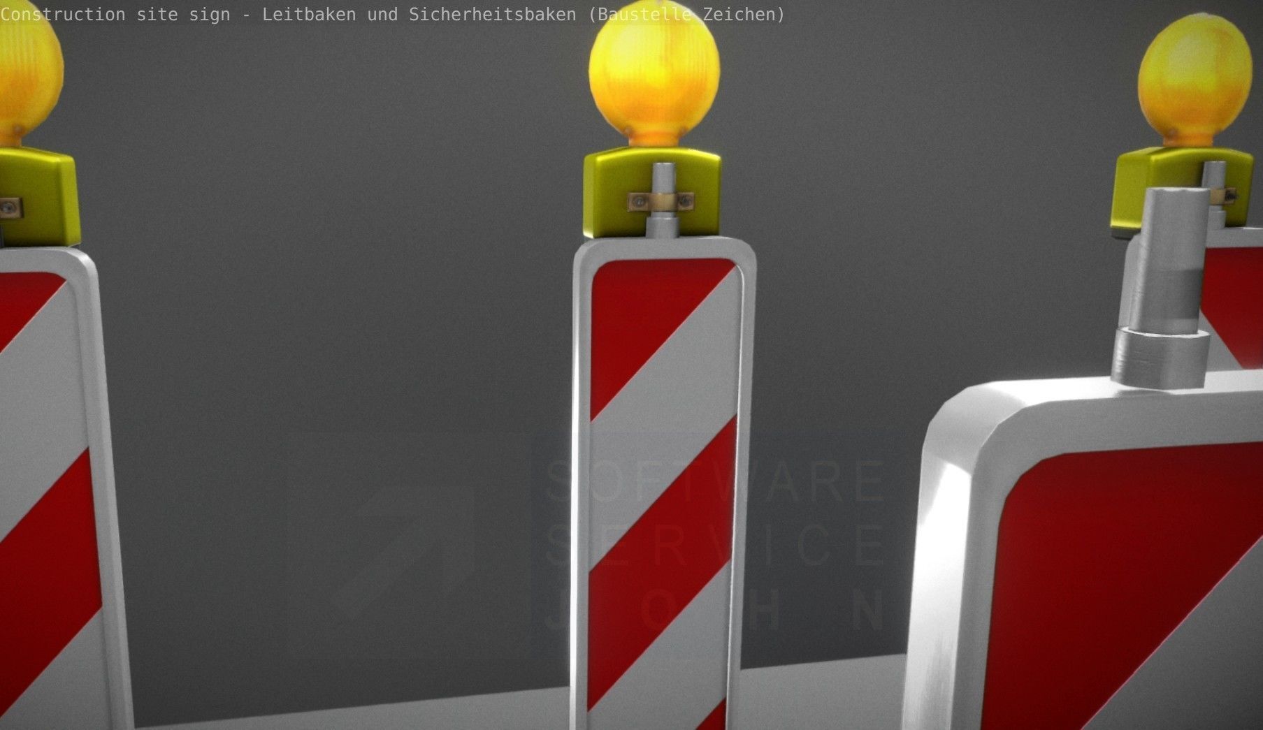 Construction Site Traffic Signs - Pack Low-poly 3D model_24