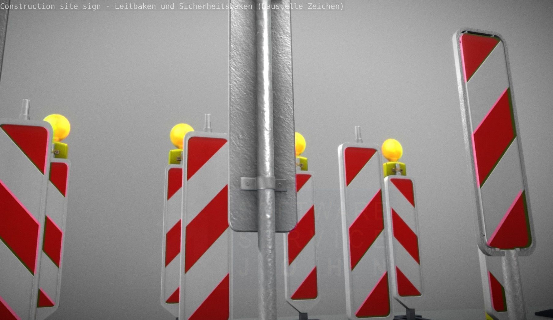 Construction Site Traffic Signs - Pack Low-poly 3D model_100