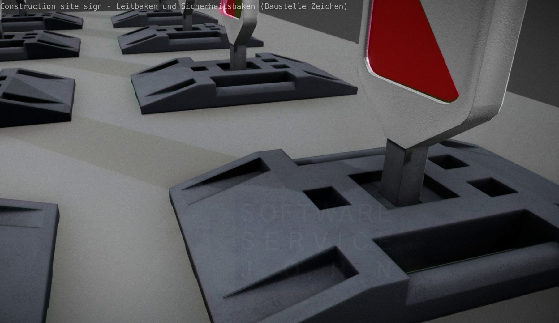 Construction Site Traffic Signs - Pack Low-poly 3D model_91