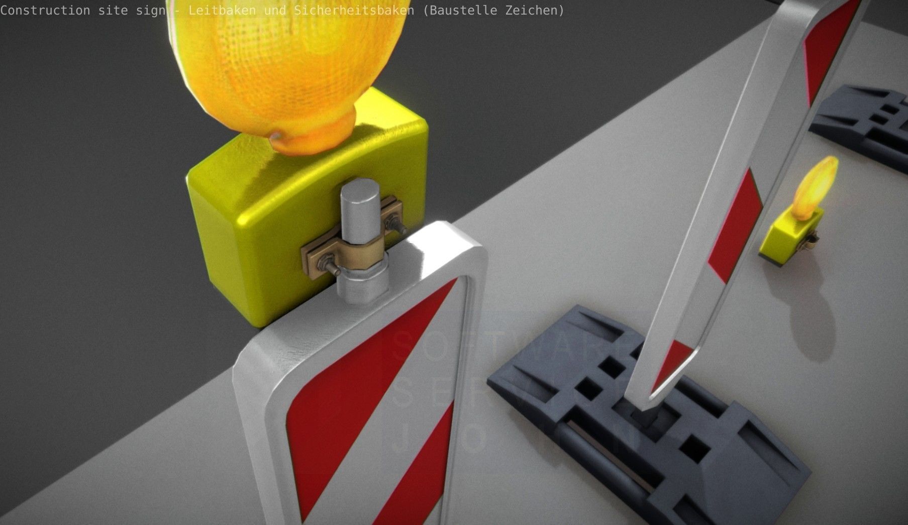 Construction Site Traffic Signs - Pack Low-poly 3D model_62