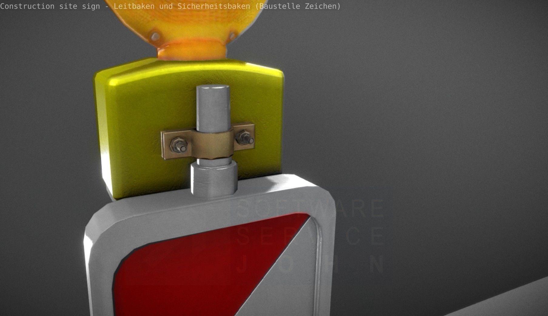 Construction Site Traffic Signs - Pack Low-poly 3D model_38