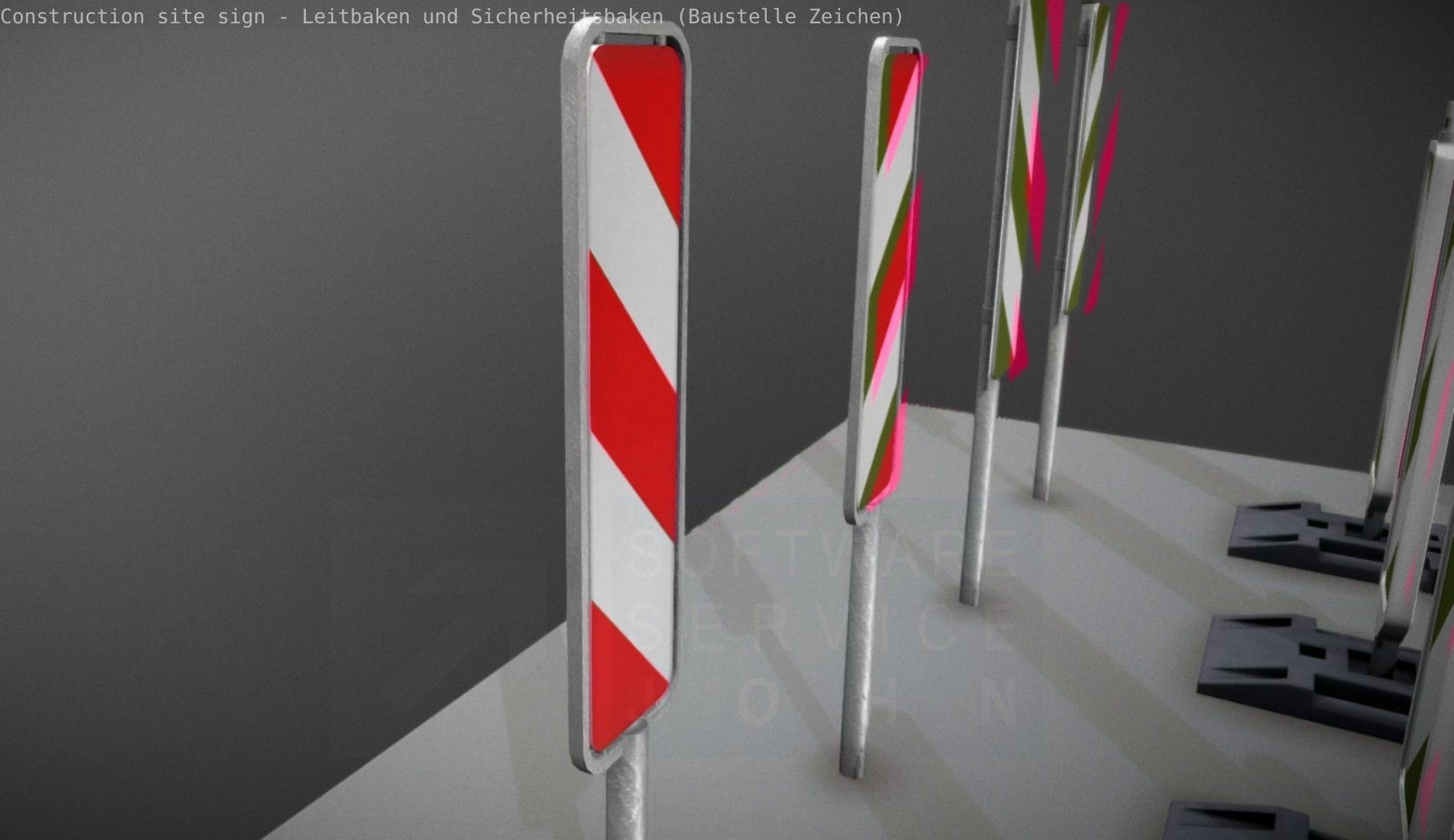 Construction Site Traffic Signs - Pack Low-poly 3D model_53