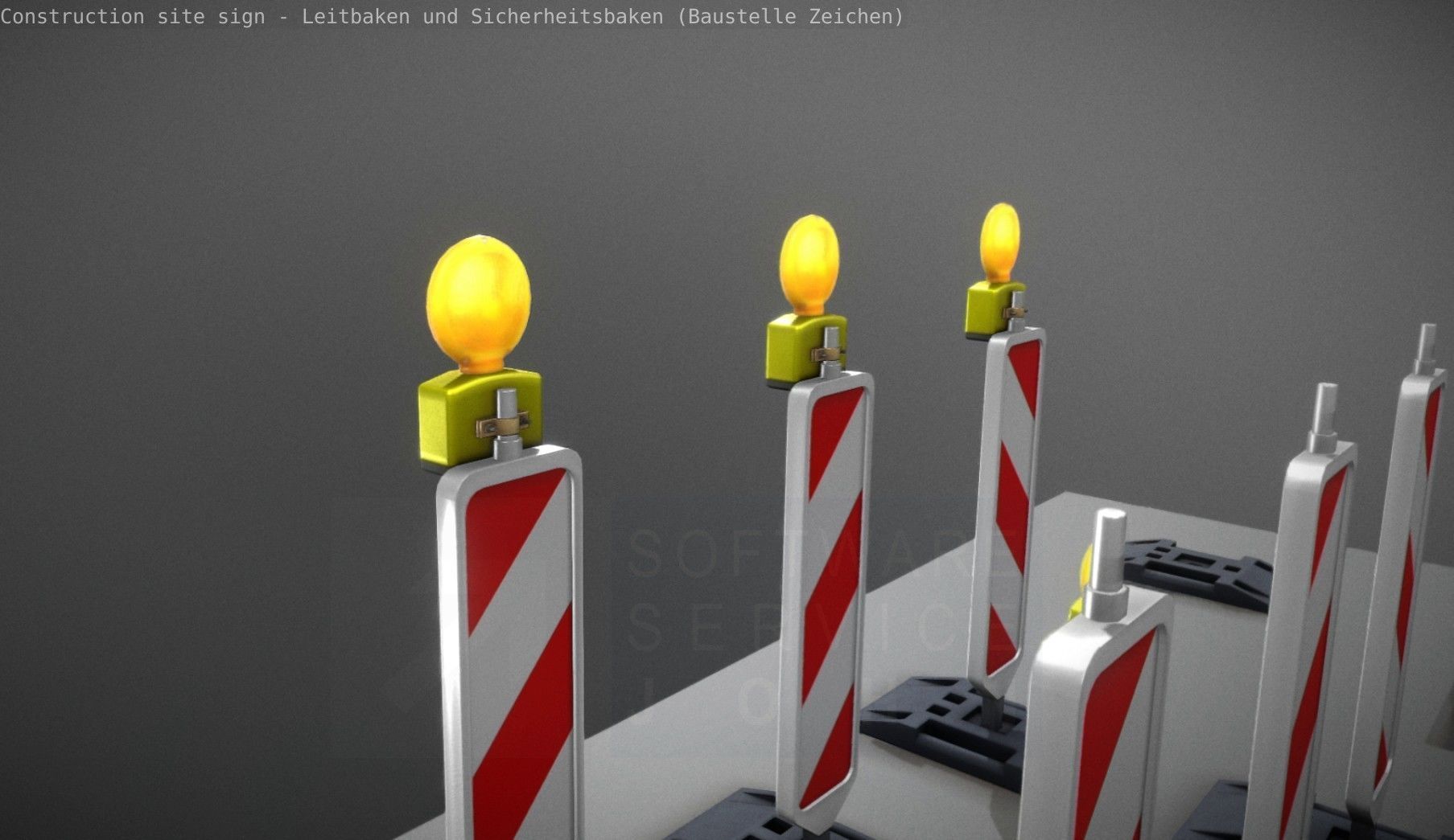 Construction Site Traffic Signs - Pack Low-poly 3D model_54