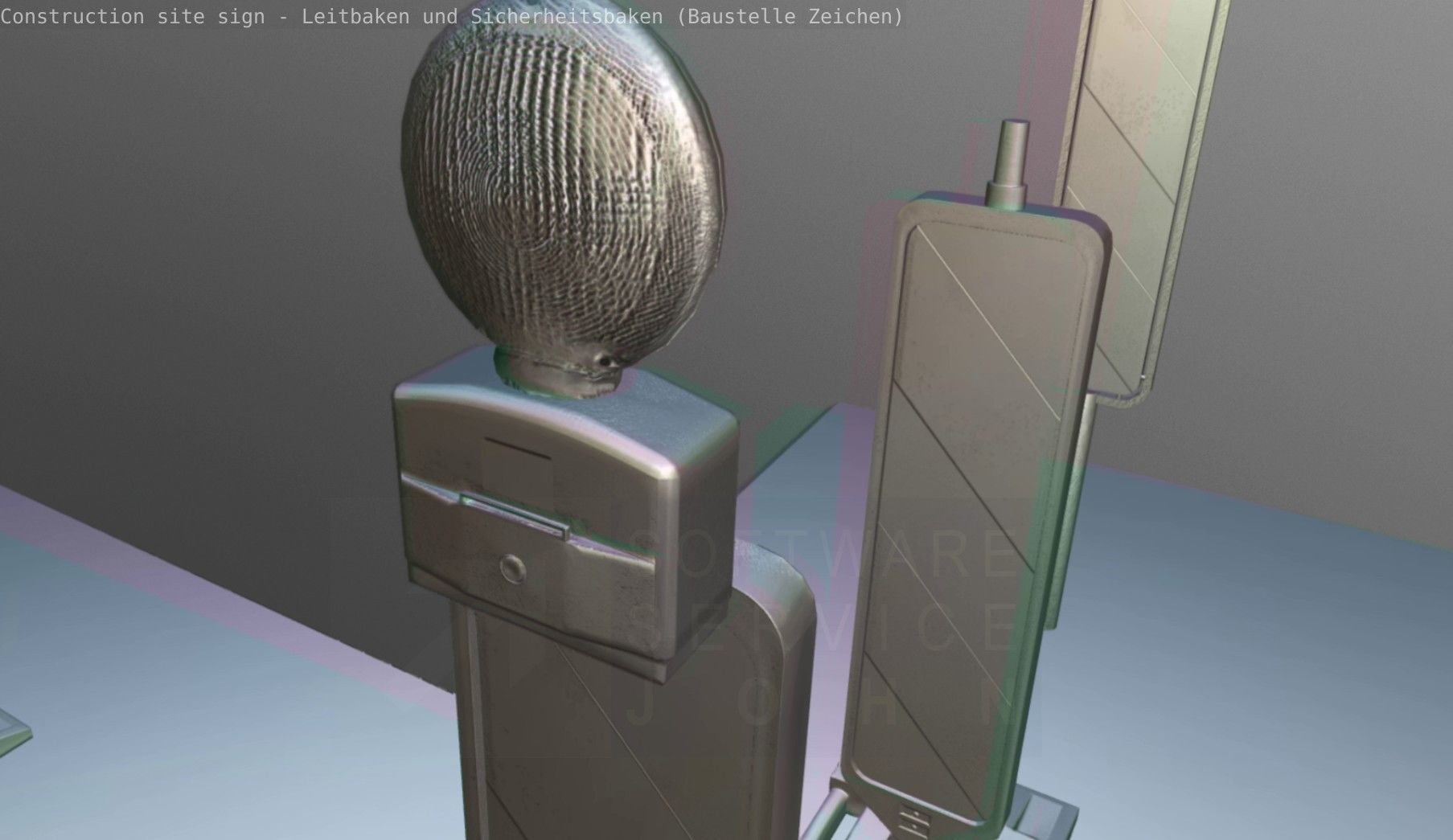 Construction Site Traffic Signs - Pack Low-poly 3D model_30