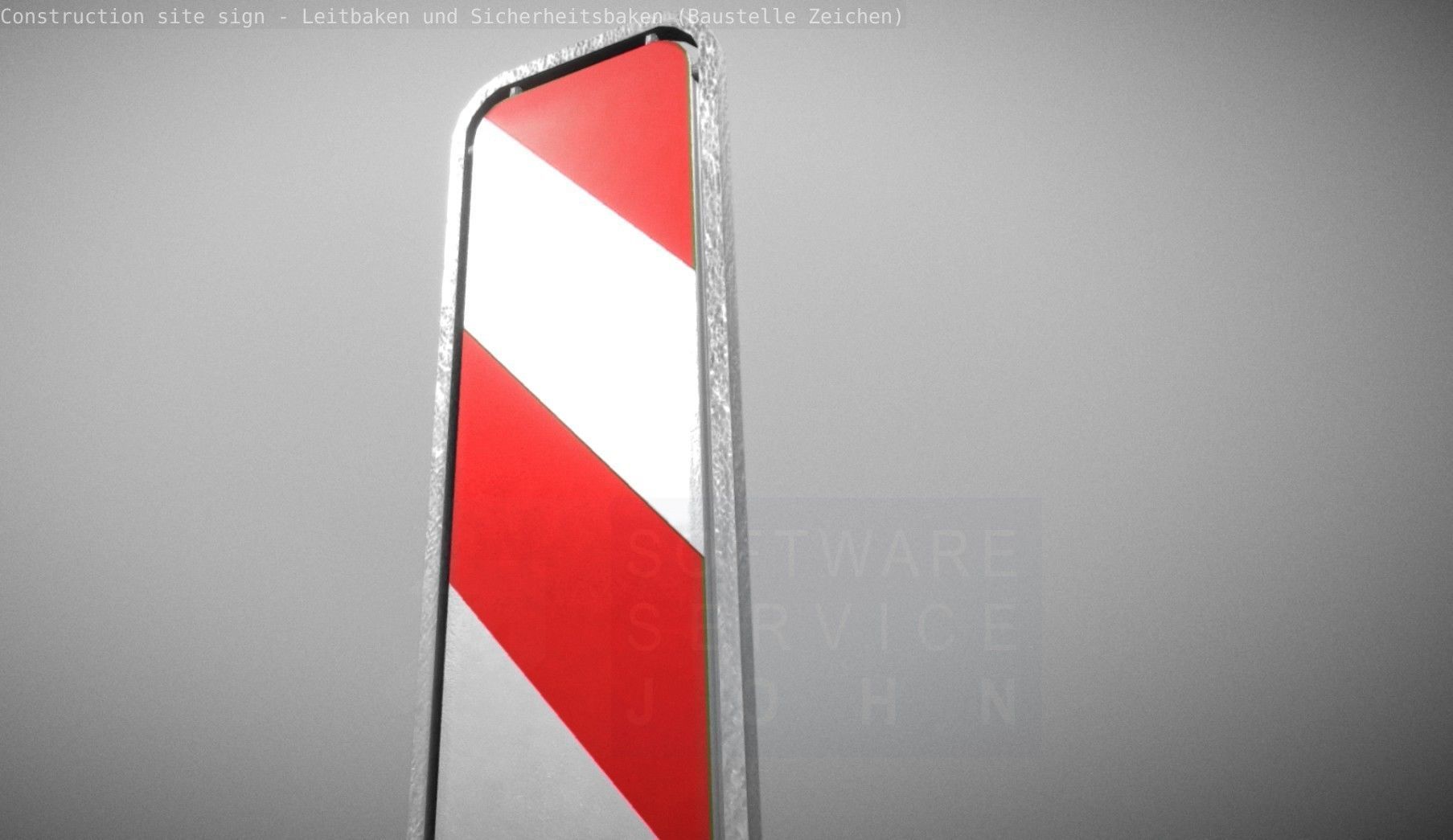 Construction Site Traffic Signs - Pack Low-poly 3D model_57