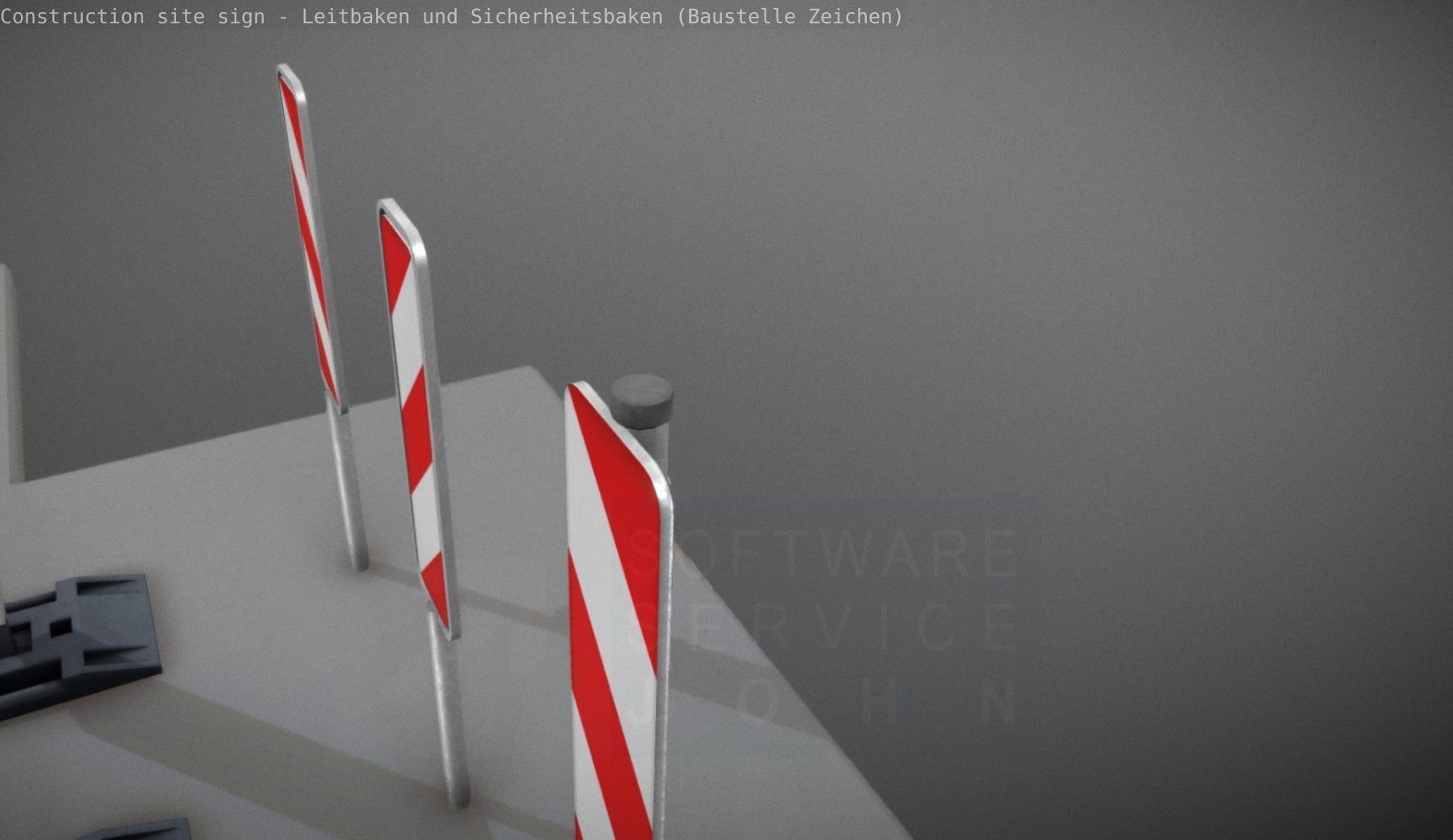 Construction Site Traffic Signs - Pack Low-poly 3D model_64