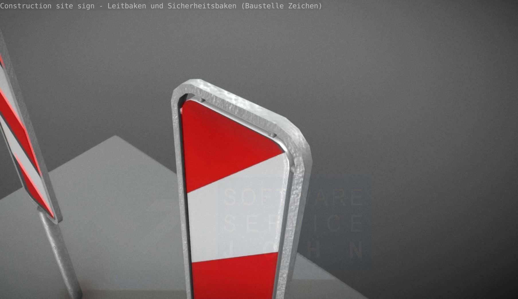 Construction Site Traffic Signs - Pack Low-poly 3D model_63