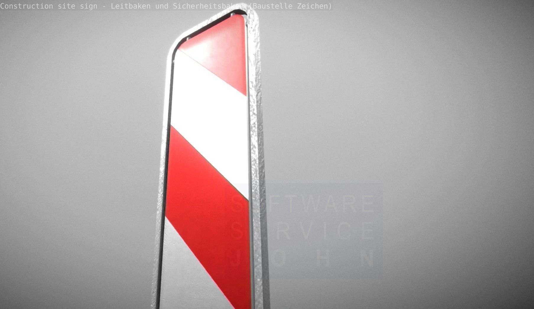 Construction Site Traffic Signs - Pack Low-poly 3D model_84