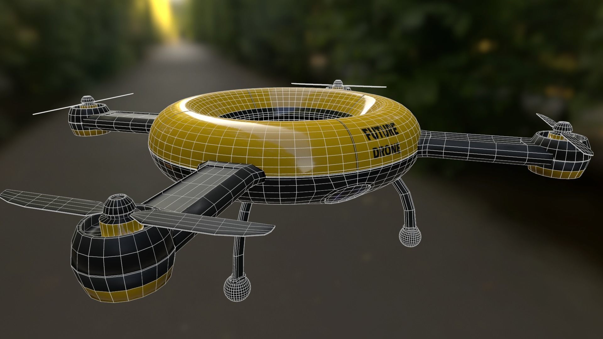 Drone Future Free low-poly 3D model_3