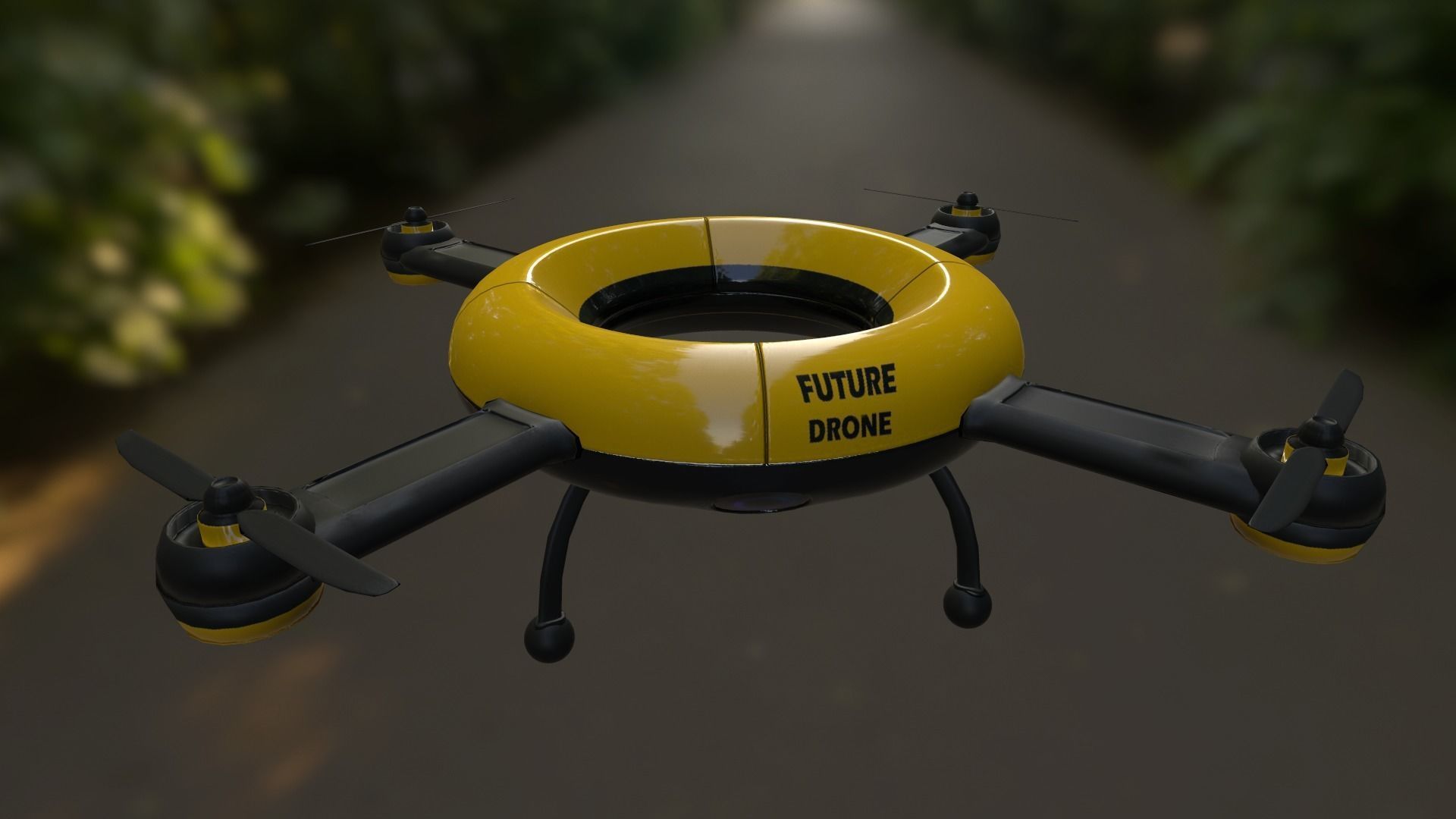 Drone Future Free low-poly 3D model_1