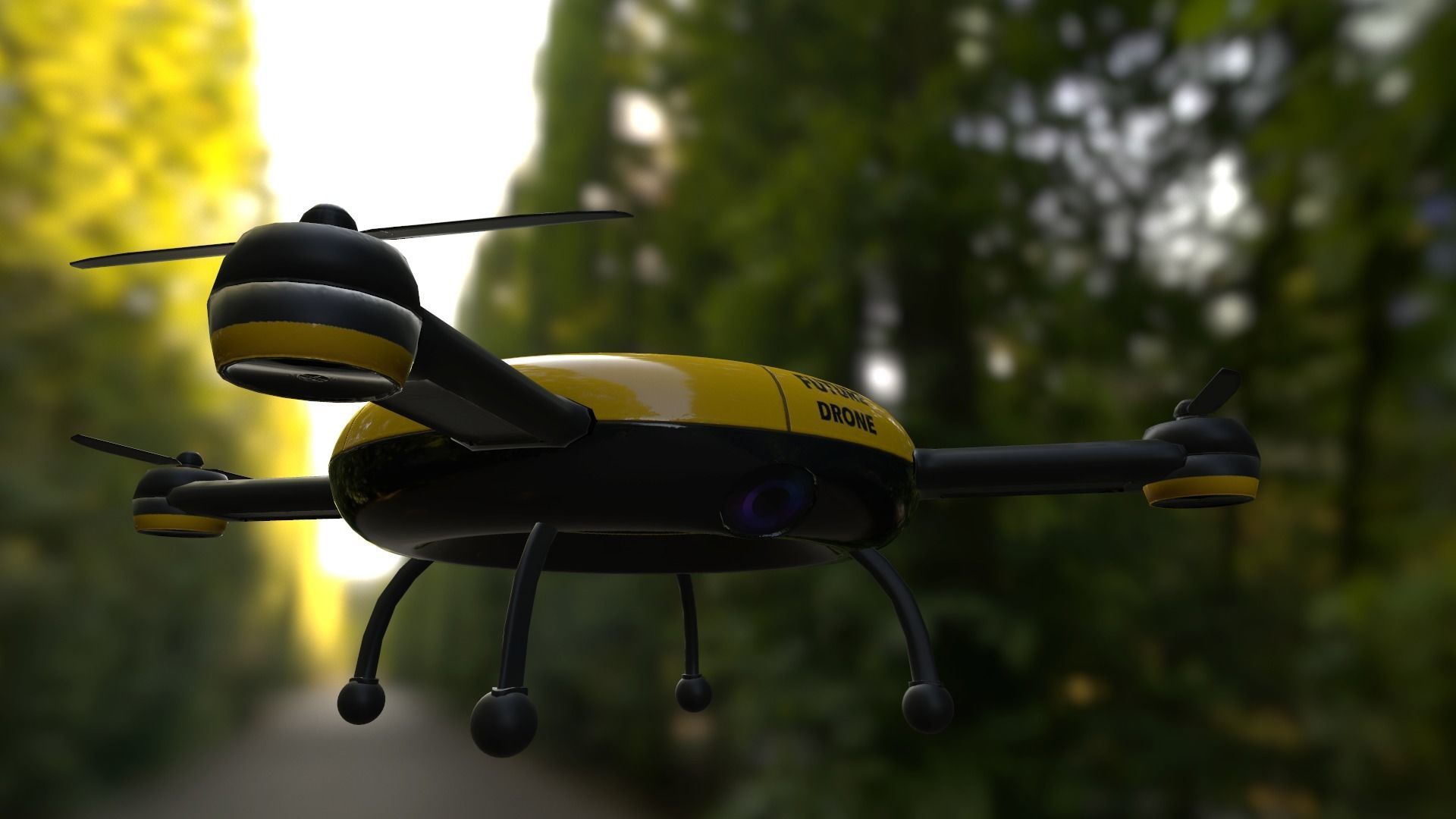 Drone Future Free low-poly 3D model_2