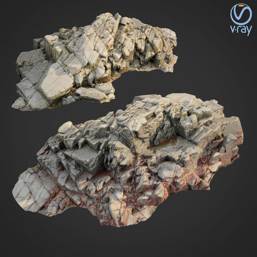 3d scanned rock cliff B2 3D model