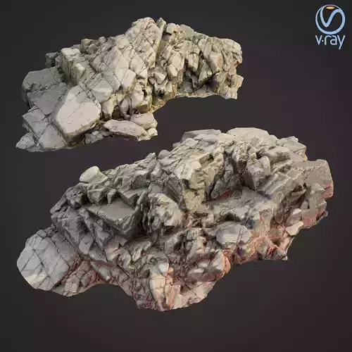 3d scanned rock cliff B2 3D model