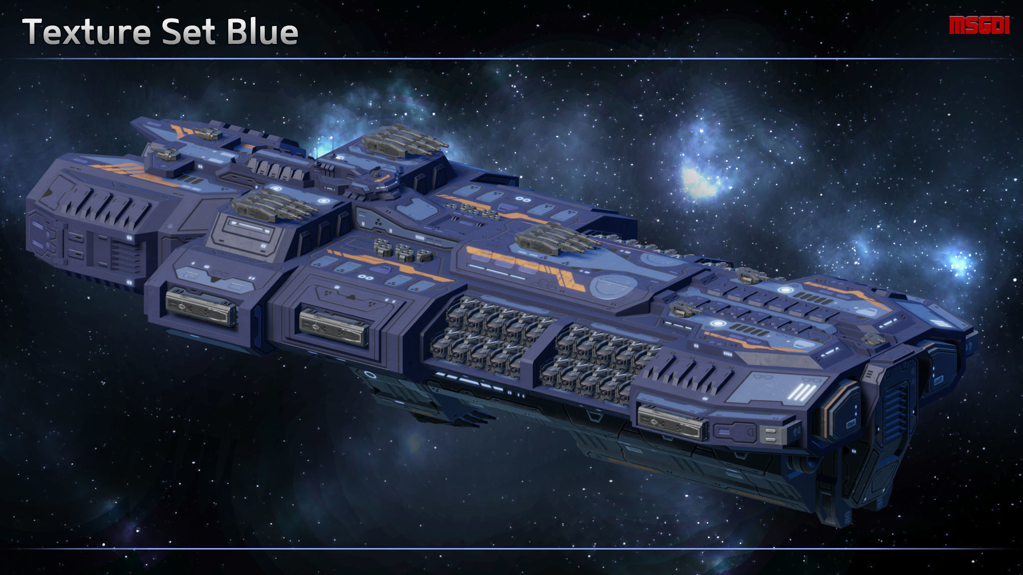 Spaceship Battleship Hellbringer Low-poly 3D model_8