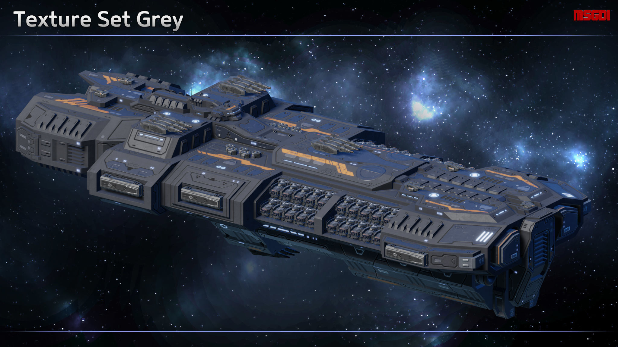 Spaceship Battleship Hellbringer Low-poly 3D model_9