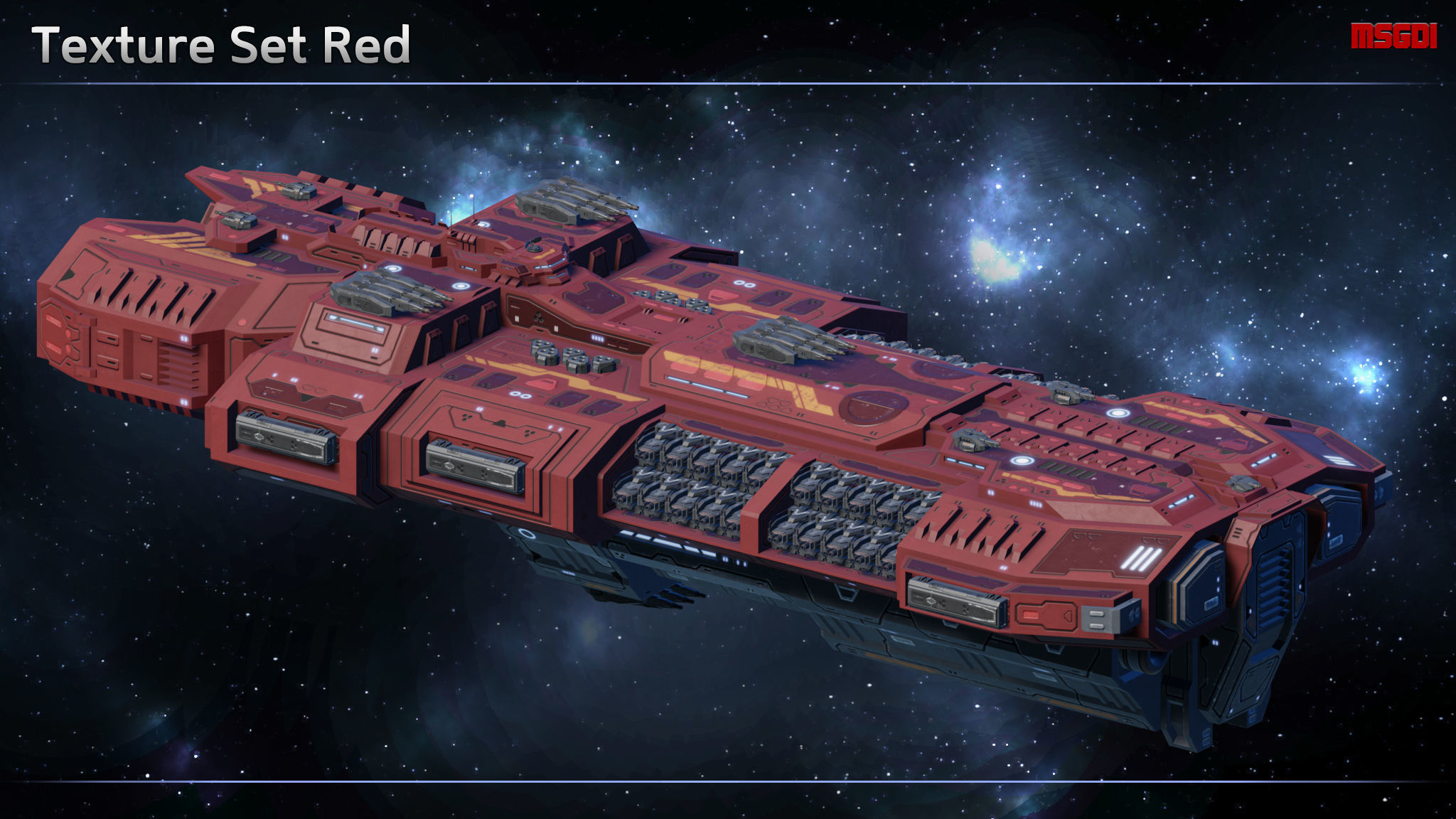 Spaceship Battleship Hellbringer Low-poly 3D model_10