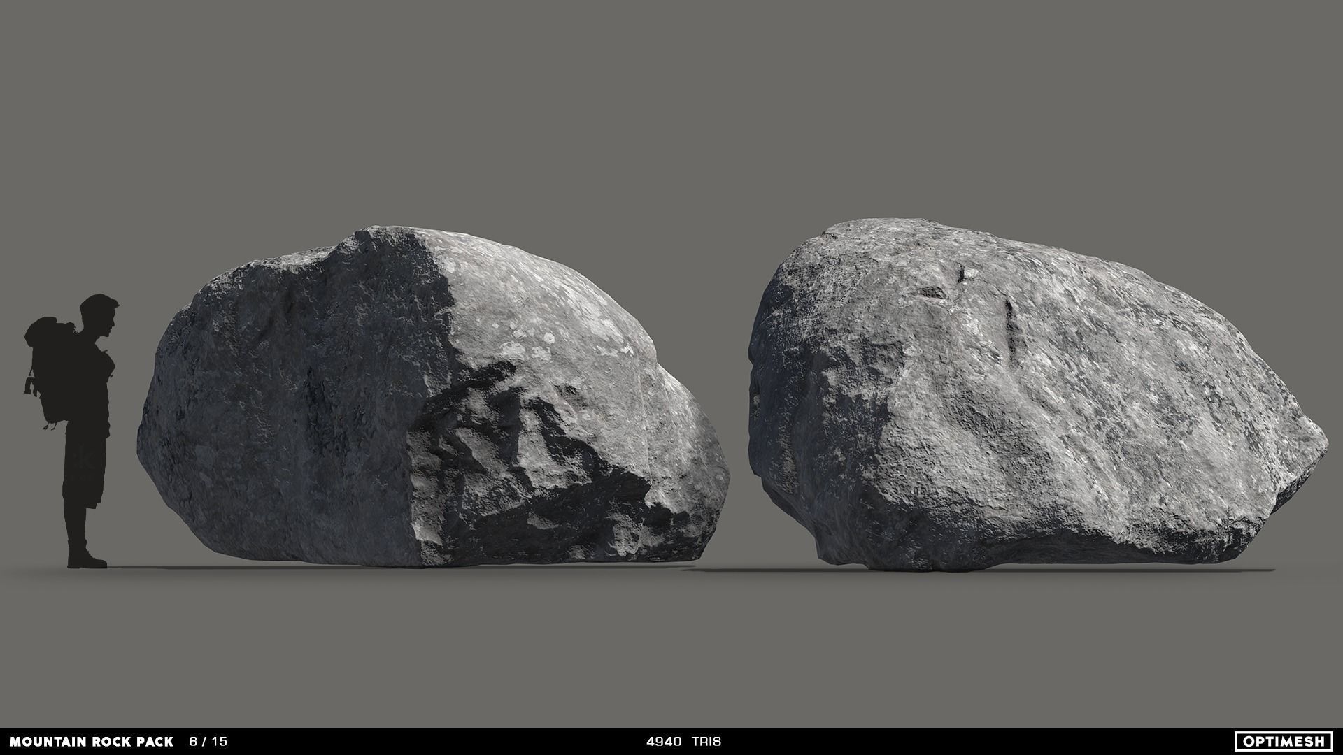 Mountain Rocks - 3D Models PBR Pack Low-poly 3D model_8