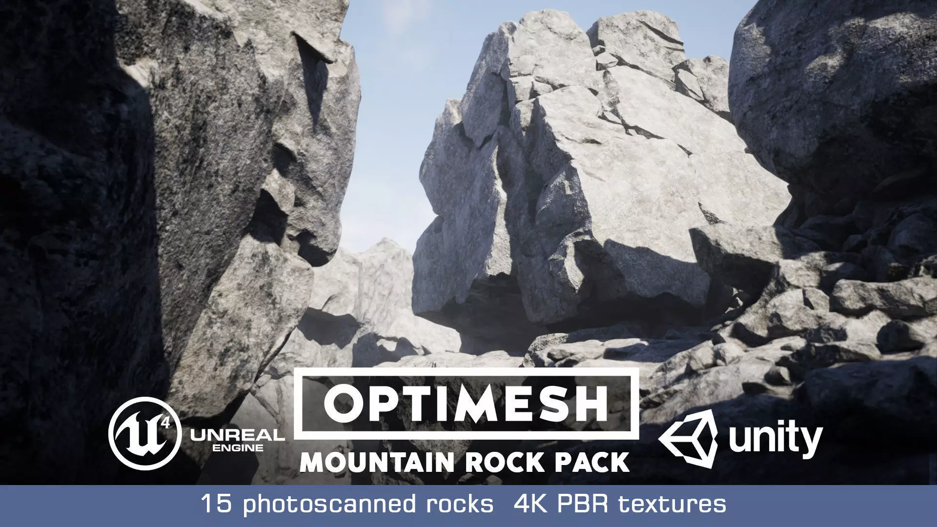 Mountain Rocks - 3D Models PBR Pack Low-poly 3D model_0