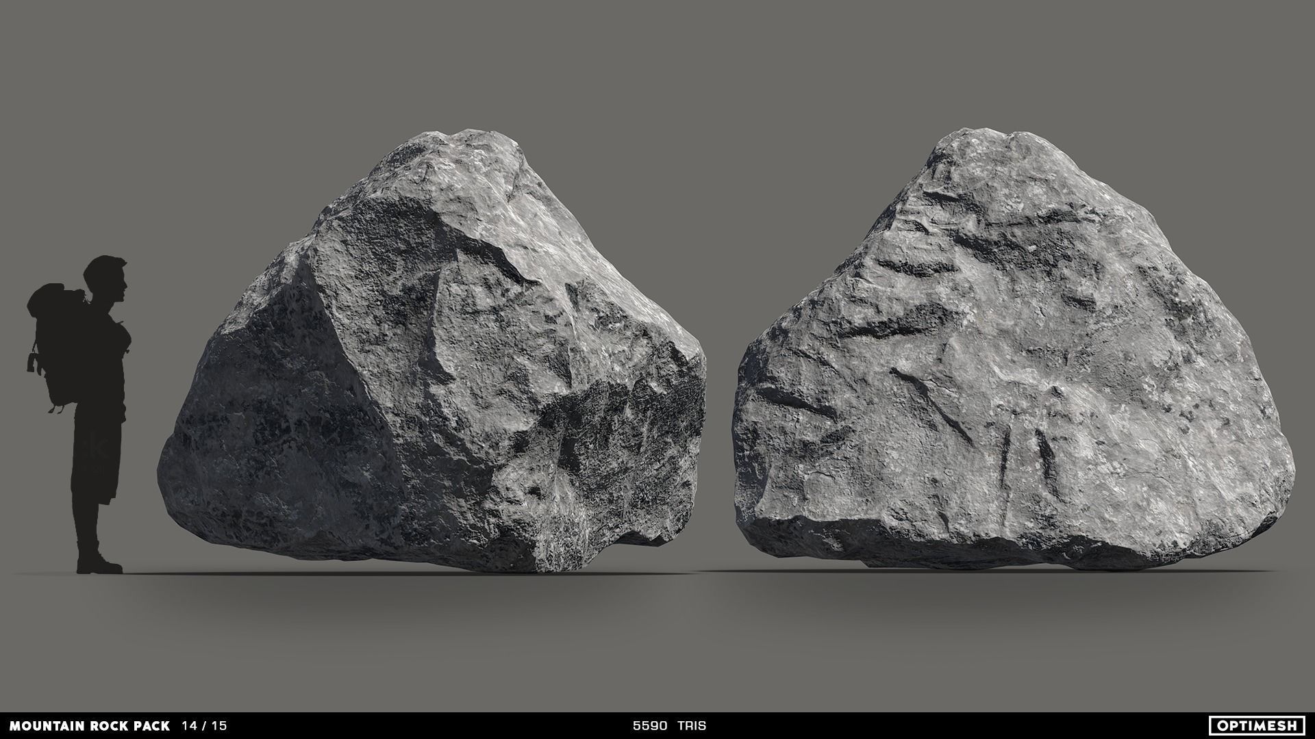 Mountain Rocks - 3D Models PBR Pack Low-poly 3D model_16