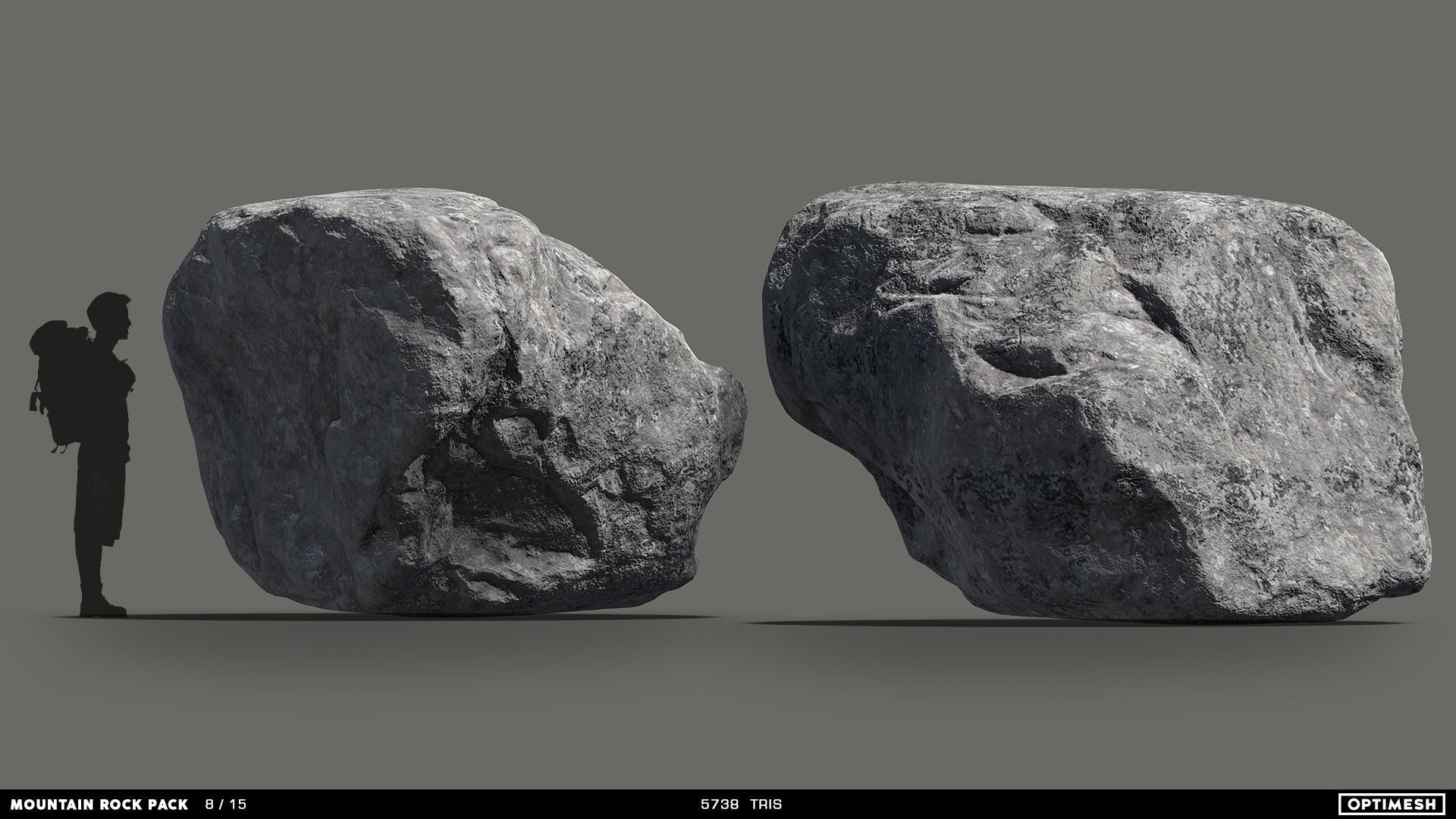 Mountain Rocks - 3D Models PBR Pack Low-poly 3D model_10