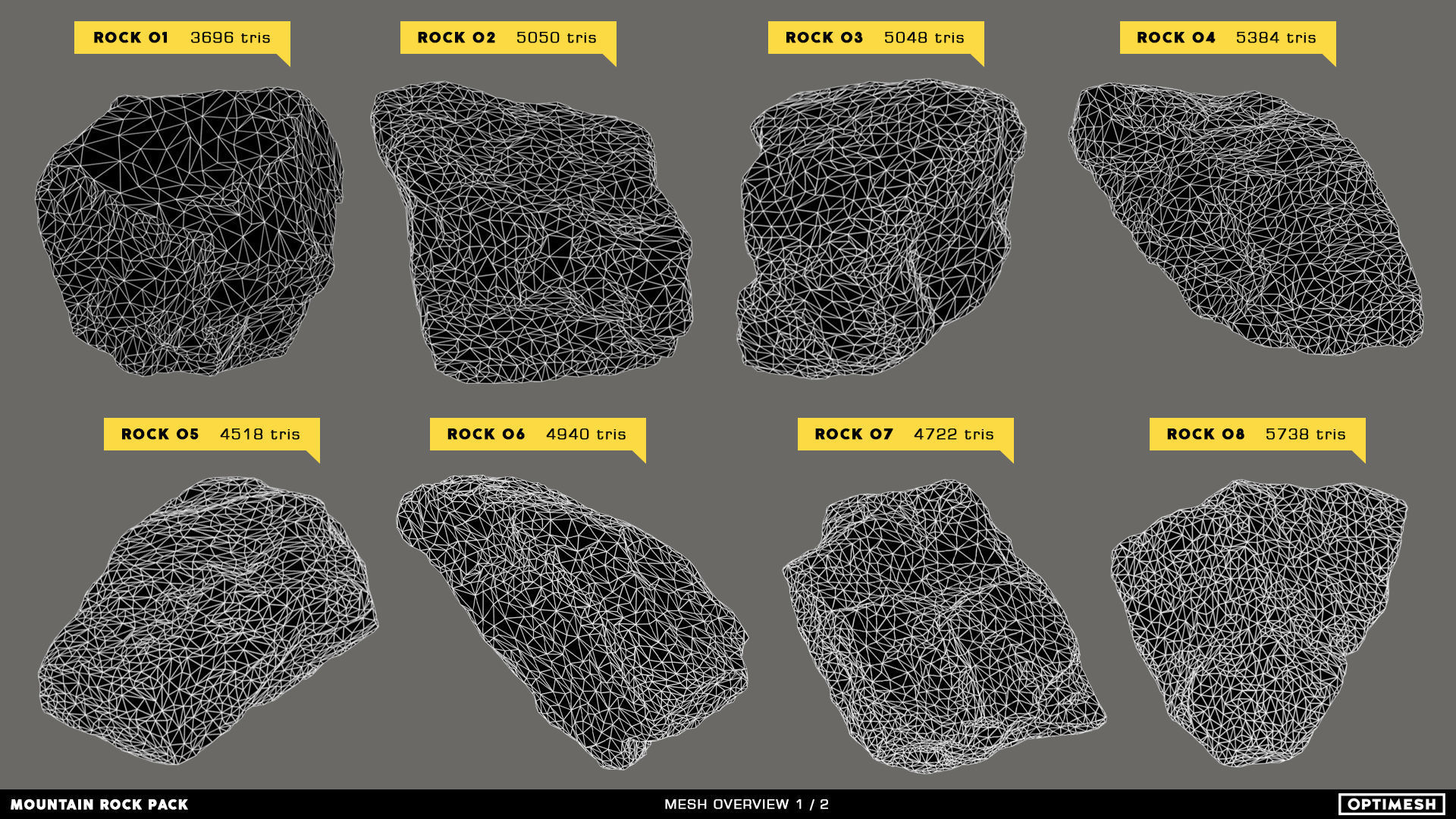 Mountain Rocks - 3D Models PBR Pack Low-poly 3D model_18